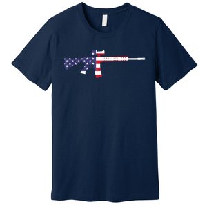 America Rifle MURICA Libertarian Conservative Gun USA Flag Premium T-Shirt