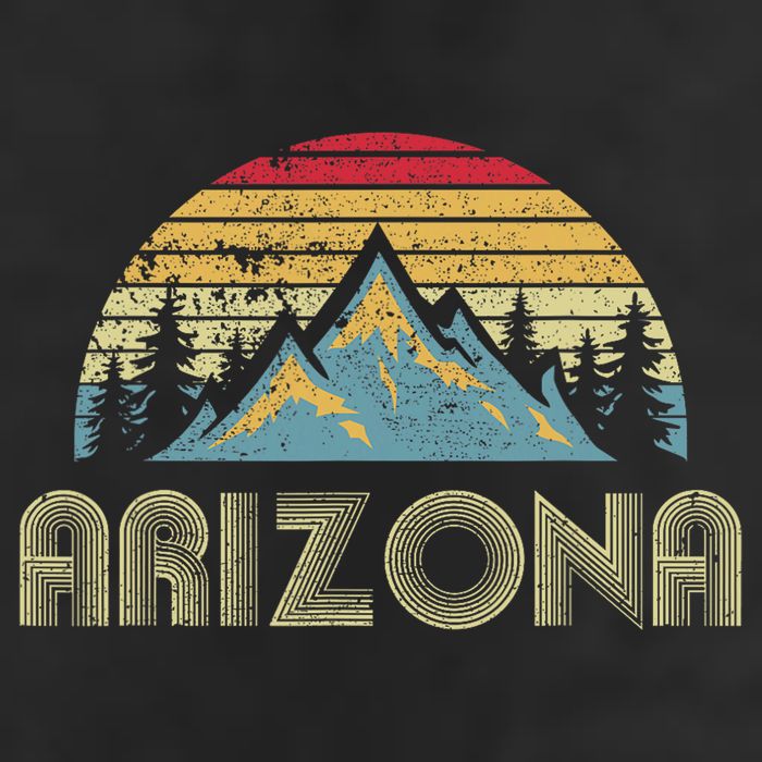 Arizona Retro Mountains Nature Hiking 7 Panel Mesh Trucker Snapback Hat
