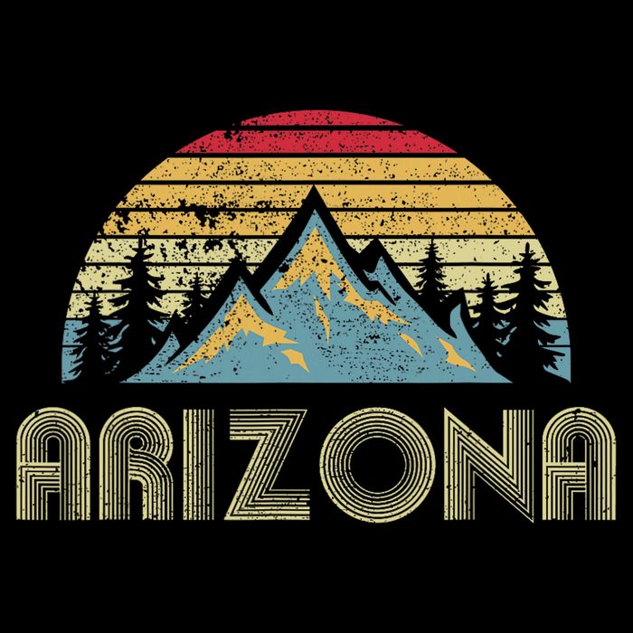 Arizona Retro Mountains Nature Hiking Cooling Performance Crew T-Shirt