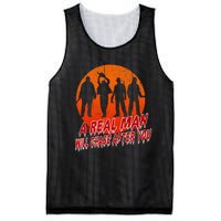 A Real Man Will Chase After You Halloween Horor Movie Retro Mesh Reversible Basketball Jersey Tank