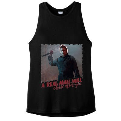 A Real Man Will Chase After You Ladies PosiCharge Tri-Blend Wicking Tank