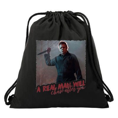 A Real Man Will Chase After You Drawstring Bag