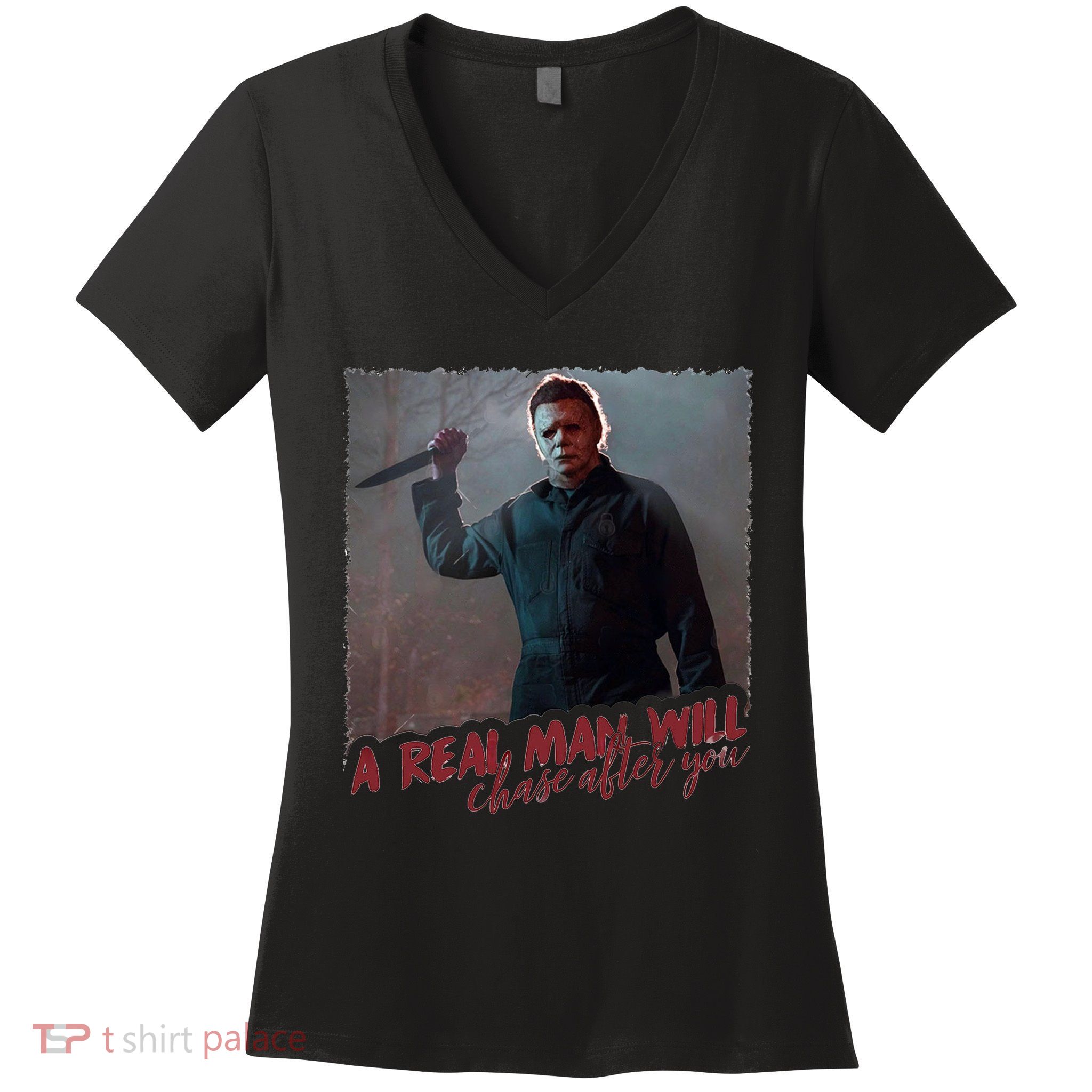 A Real Man Will Chase After You Women's V-Neck T-Shirt