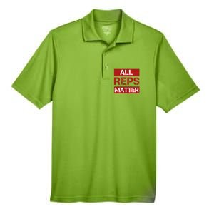 All Reps Matter Weight Lifting Funny Weightlifting Meaningful Gift Men's Origin Performance Pique Polo