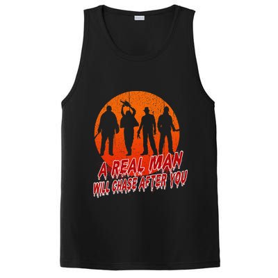 A Real Man Will Chase After You Halloween Horor Movie Retro PosiCharge Competitor Tank
