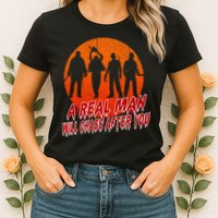 A Real Man Will Chase After You Halloween Horor Movie Retro Womens T-Shirt