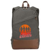 A Real Man Will Chase After You Halloween Horor Movie Retro Cotton Canvas Backpack