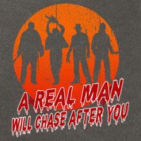 A Real Man Will Chase After You Halloween Horor Movie Retro Cotton Canvas Backpack