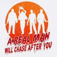 A Real Man Will Chase After You Halloween Horor Movie Retro Garment-Dyed Sweatshirt