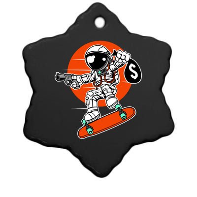 Astronaut Robbin Money Ceramic Star Ornament