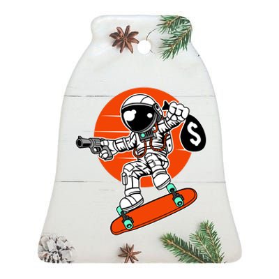 Astronaut Robbin Money Ceramic Bell Ornament