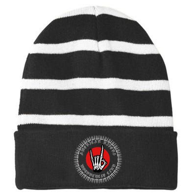 American Riders Motorcycle Club Biker Skull Classic Striped Beanie with Solid Band