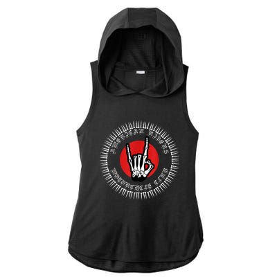 American Riders Motorcycle Club Biker Skull Classic Ladies PosiCharge Tri-Blend Wicking Draft Hoodie Tank