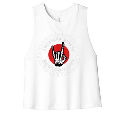 American Riders Motorcycle Club Biker Skull Classic Women's Racerback Cropped Tank