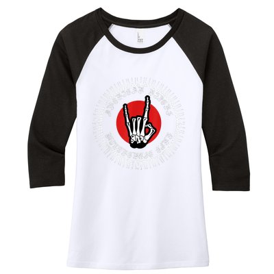 American Riders Motorcycle Club Biker Skull Classic Women's Tri-Blend 3/4-Sleeve Raglan Shirt