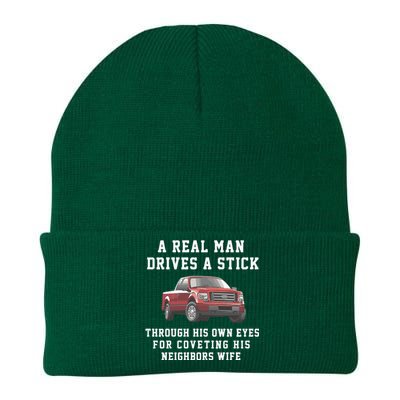 A Real Man Drives A Stick Through His Own Eyes For Coveting His Neighbors Wife Knit Cap Winter Beanie