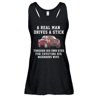 A Real Man Drives A Stick Through His Own Eyes For Coveting His Neighbors Wife Ladies Essential Flowy Tank