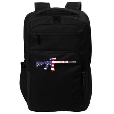 America Rifle MURICA Libertarian Conservative Gun USA Flag Impact Tech Backpack