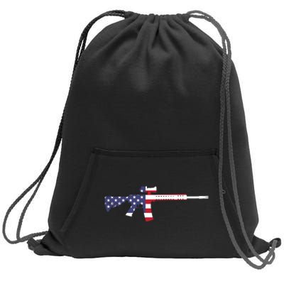 America Rifle MURICA Libertarian Conservative Gun USA Flag Sweatshirt Cinch Pack Bag