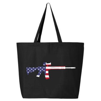 America Rifle MURICA Libertarian Conservative Gun USA Flag 25L Jumbo Tote