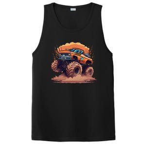 Awesome Retro Monster Truck Art 80S Graphic Design Gift PosiCharge Competitor Tank