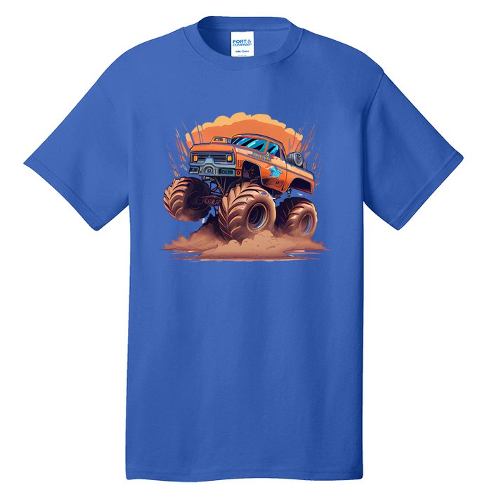 Awesome Retro Monster Truck Art 80S Graphic Design Gift Tall T-Shirt