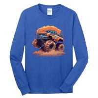 Awesome Retro Monster Truck Art 80S Graphic Design Gift Tall Long Sleeve T-Shirt