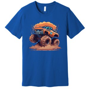 Awesome Retro Monster Truck Art 80S Graphic Design Gift Premium T-Shirt