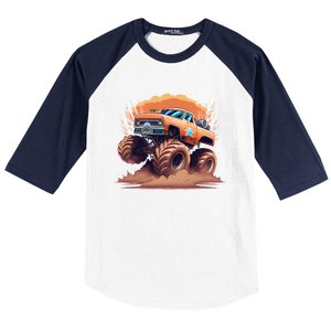 Awesome Retro Monster Truck Art 80S Graphic Design Gift Baseball Sleeve Shirt