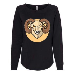 Angry Ram Mascot Cartoon Icon Illustration Womens California Wash Sweatshirt