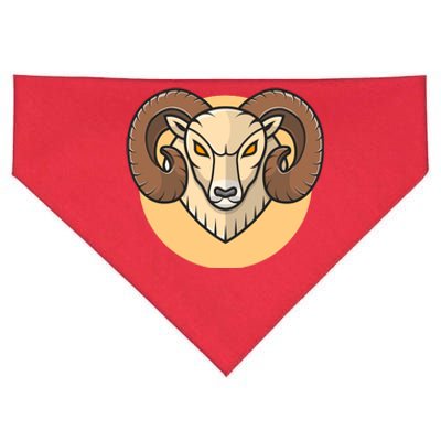 Angry Ram Mascot Cartoon Icon Illustration USA-Made Doggie Bandana