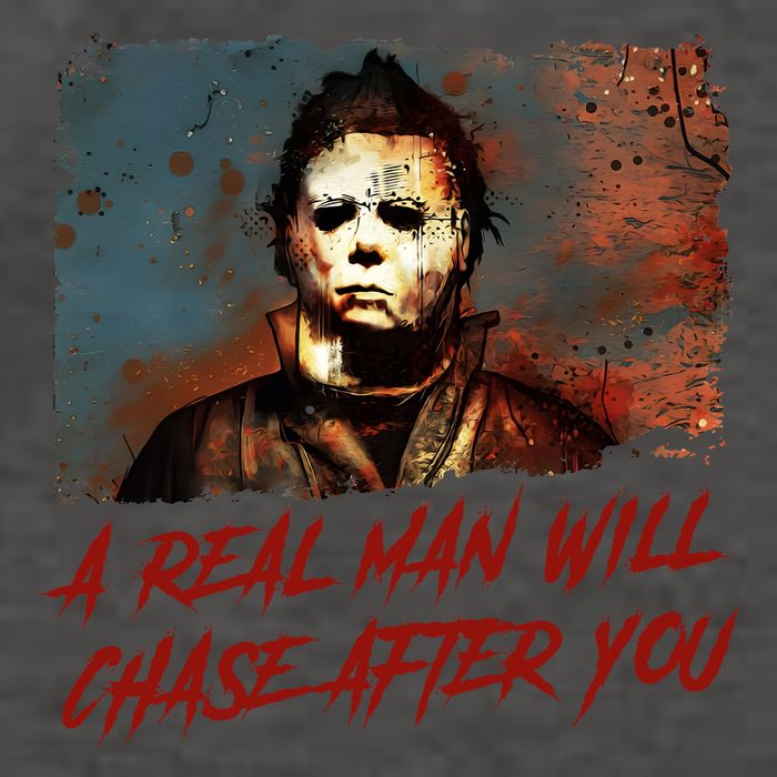 A Real Man Will Chase After You Horror Character Halloween Killer Vector Backpack