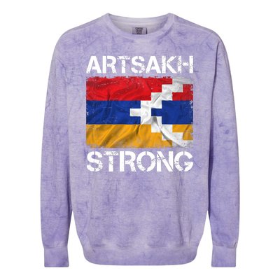 Armenia Flag Artsakh Strong Protest Colorblast Crewneck Sweatshirt