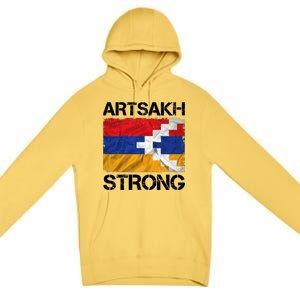 Armenia Flag Artsakh Strong Protest Premium Pullover Hoodie