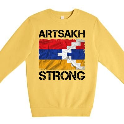 Armenia Flag Artsakh Strong Protest Premium Crewneck Sweatshirt