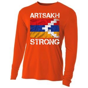 Armenia Flag Artsakh Strong Protest Cooling Performance Long Sleeve Crew