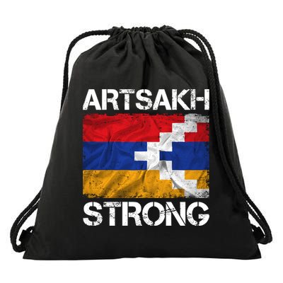 Armenia Flag Artsakh Strong Protest Drawstring Bag