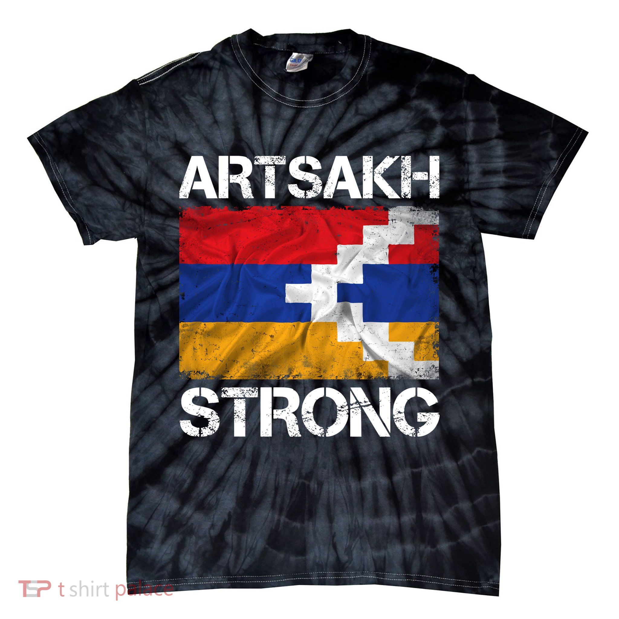 Armenia Flag Artsakh Strong Protest Tie-Dye T-Shirt