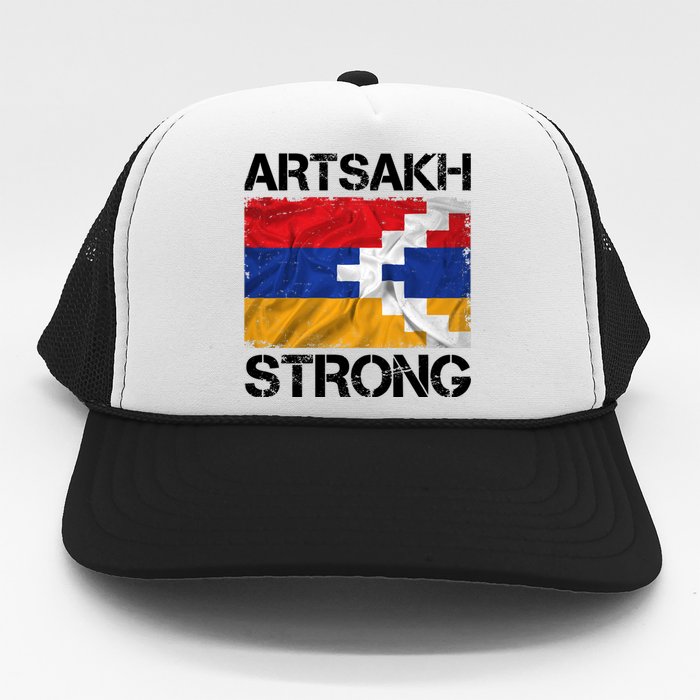 Armenia Flag Artsakh Strong Protest Trucker Hat