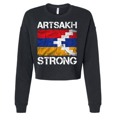 Armenia Flag Artsakh Strong Protest Cropped Pullover Crew