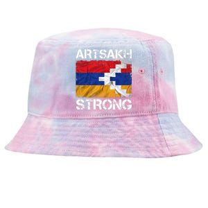 Armenia Flag Artsakh Strong Protest Tie-Dyed Bucket Hat