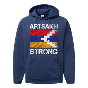 Armenia Flag Artsakh Strong Protest Performance Fleece Hoodie