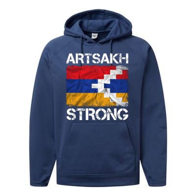 Armenia Flag Artsakh Strong Protest Performance Fleece Hoodie