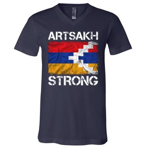 Armenia Flag Artsakh Strong Protest V-Neck T-Shirt