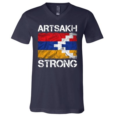 Armenia Flag Artsakh Strong Protest V-Neck T-Shirt