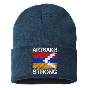 Armenia Flag Artsakh Strong Protest Sustainable Knit Beanie