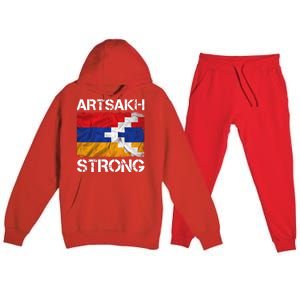 Armenia Flag Artsakh Strong Protest Premium Hooded Sweatsuit Set