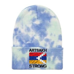 Armenia Flag Artsakh Strong Protest Tie Dye 12in Knit Beanie