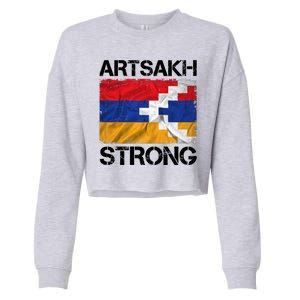 Armenia Flag Artsakh Strong Protest Cropped Pullover Crew