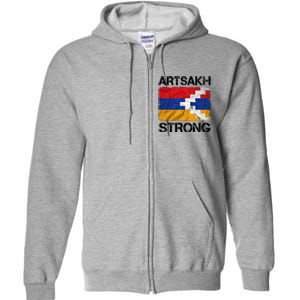 Armenia Flag Artsakh Strong Protest Full Zip Hoodie